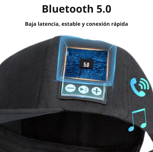 Gorra inteligente unisex con altavoz Bluetooth