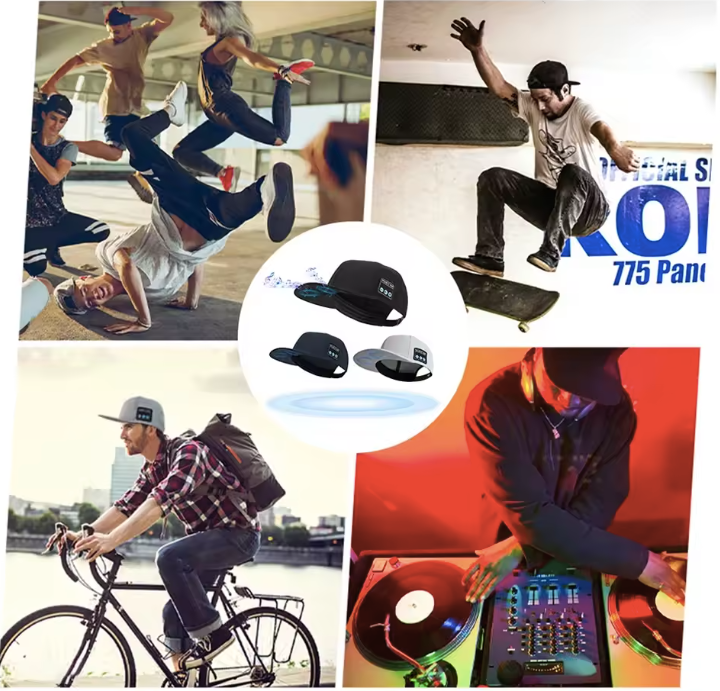 Gorra inteligente unisex con altavoz Bluetooth