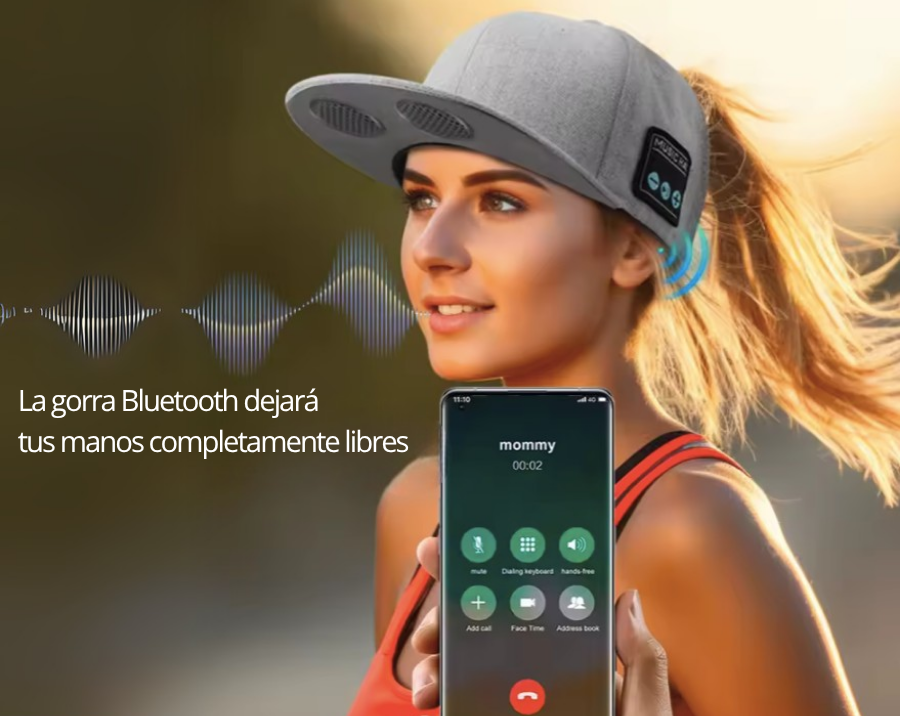 Gorra inteligente unisex con altavoz Bluetooth
