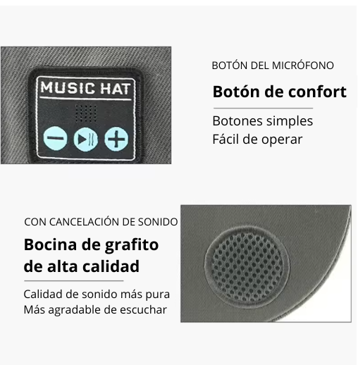 Gorra inteligente unisex con altavoz Bluetooth